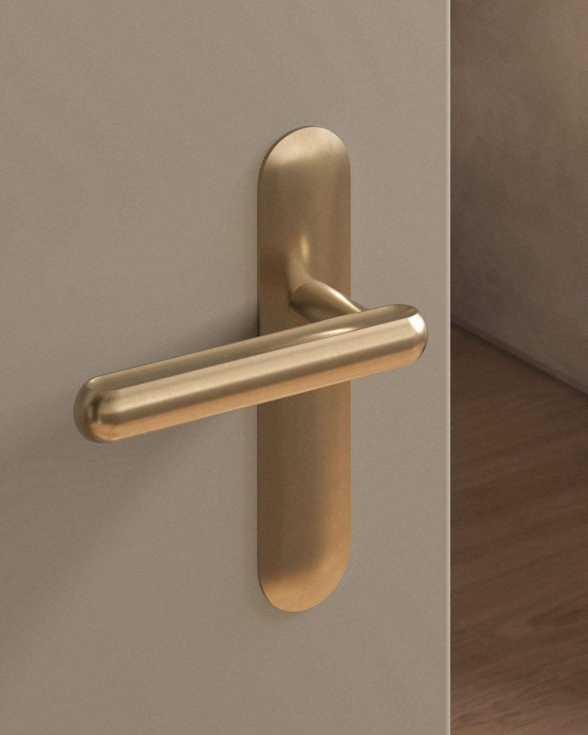 Boerum Door Lever Set Mortise / 1.5" Escutcheon - Single Dummy / Burnished Brass