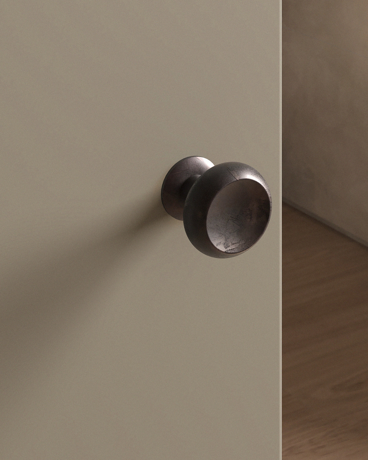 Boerum Door Knob Set Mortise / 1.5" Rose - Active / Weathered Copper