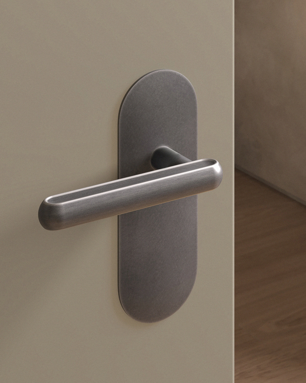 Boerum Door Lever Set Tubular / 2.5" Escutcheon - Single Dummy / Antique Nickel