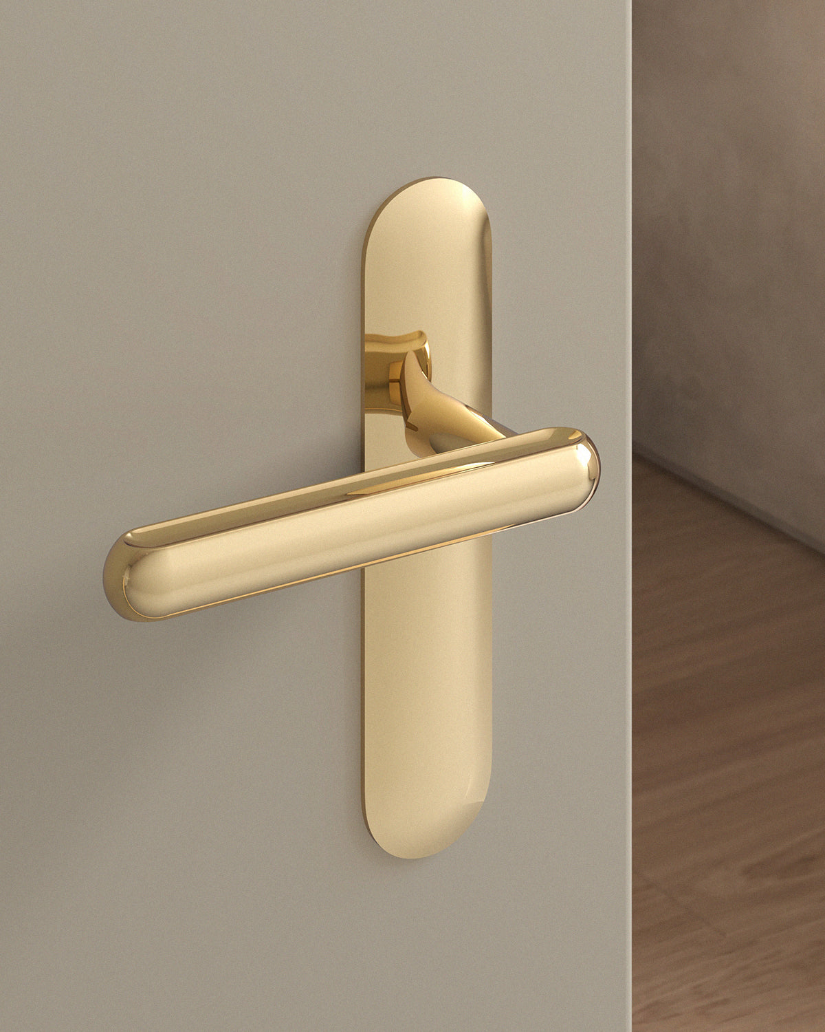 Boerum Door Lever Set Mortise / 1.5" Escutcheon - Passage / Polished Brass