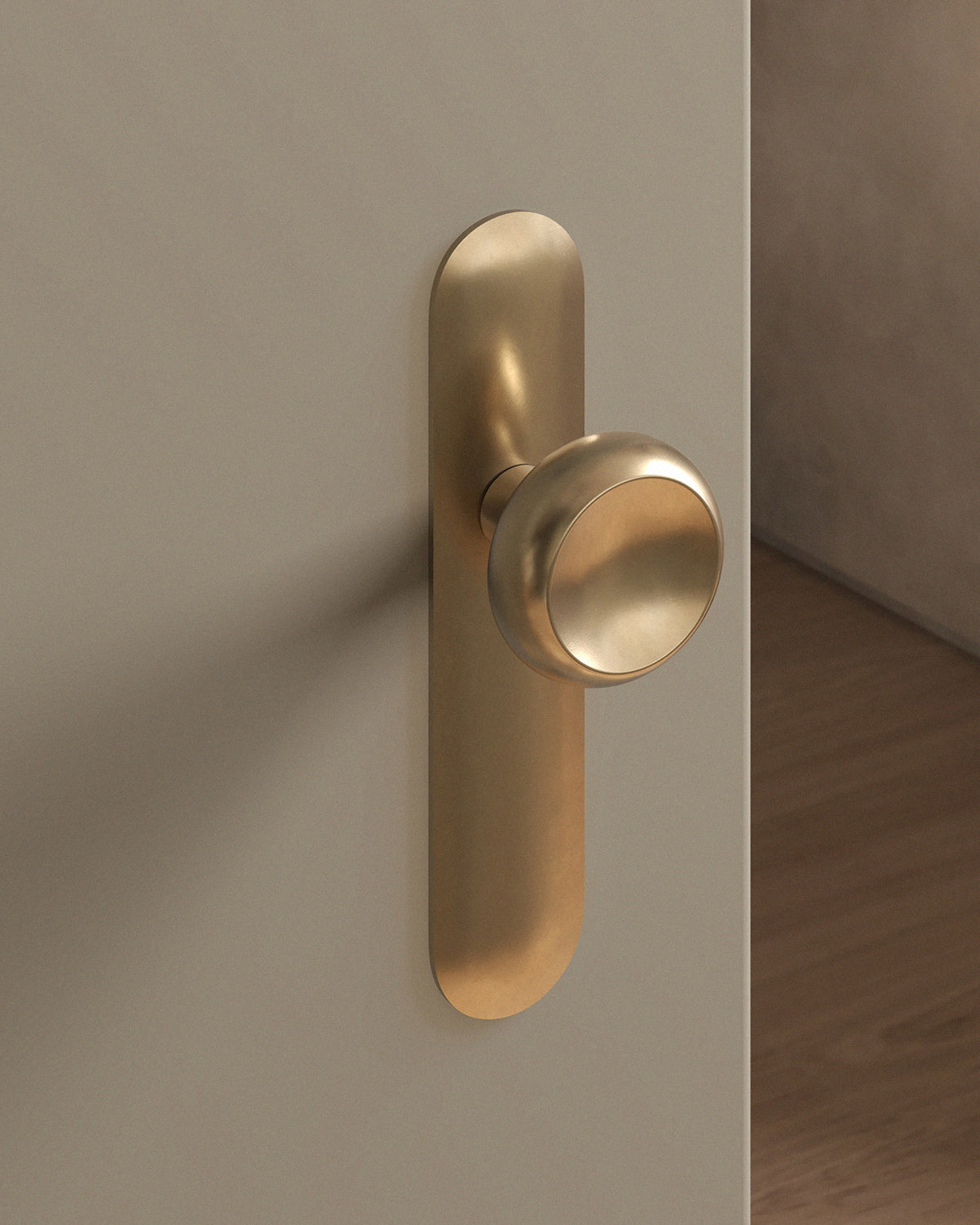 Boerum Door Knob Set Mortise / 1.5" Escutcheon - Passage / Burnished Brass