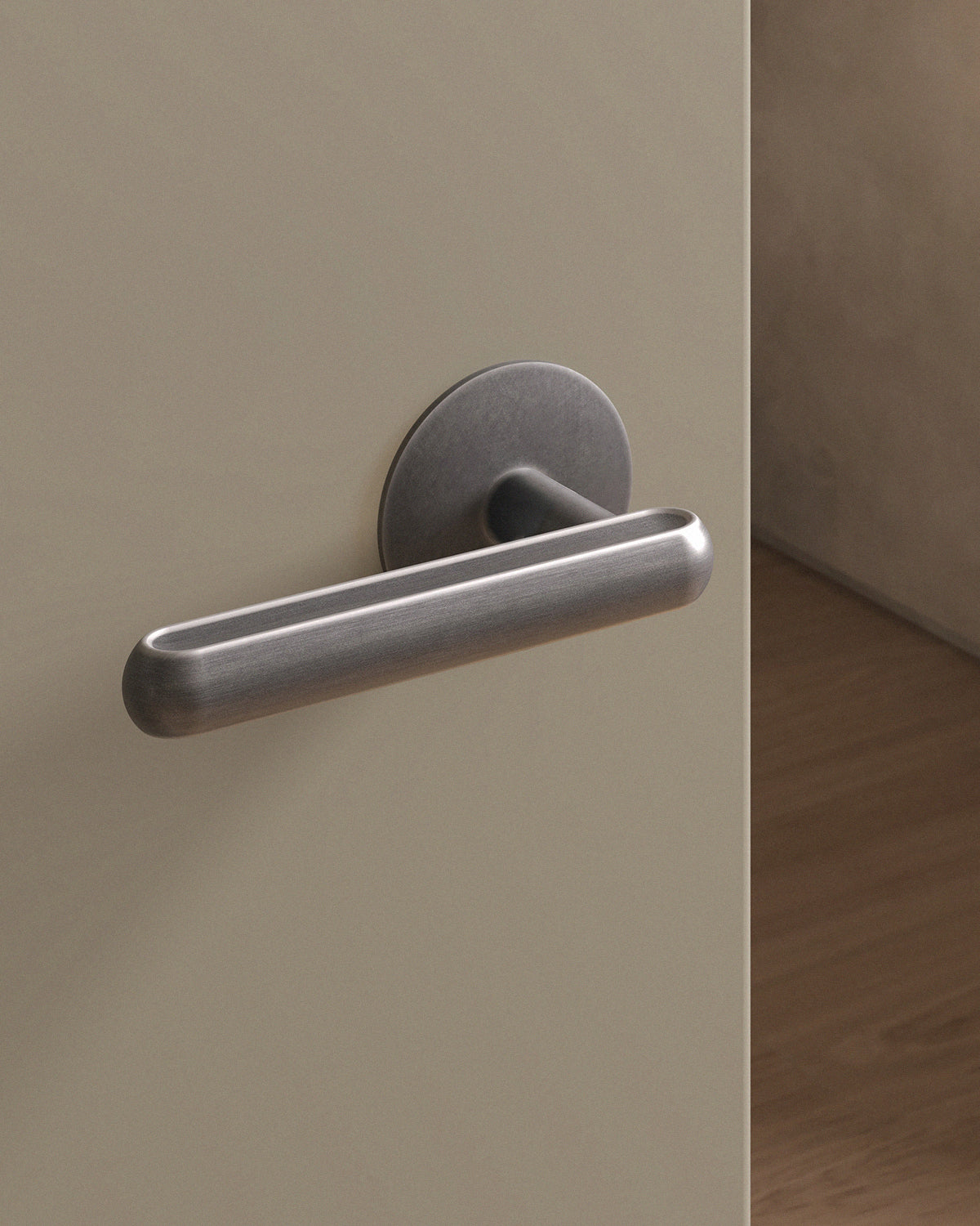 Boerum Door Lever Set Tubular / 2.5" Rose - Single Dummy / Antique Nickel