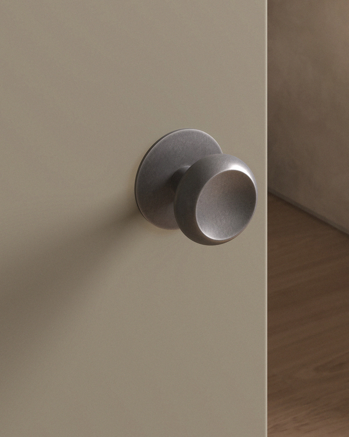 Boerum Door Knob Set Tubular / 2.5" Rose - Single Dummy / Antique Nickel