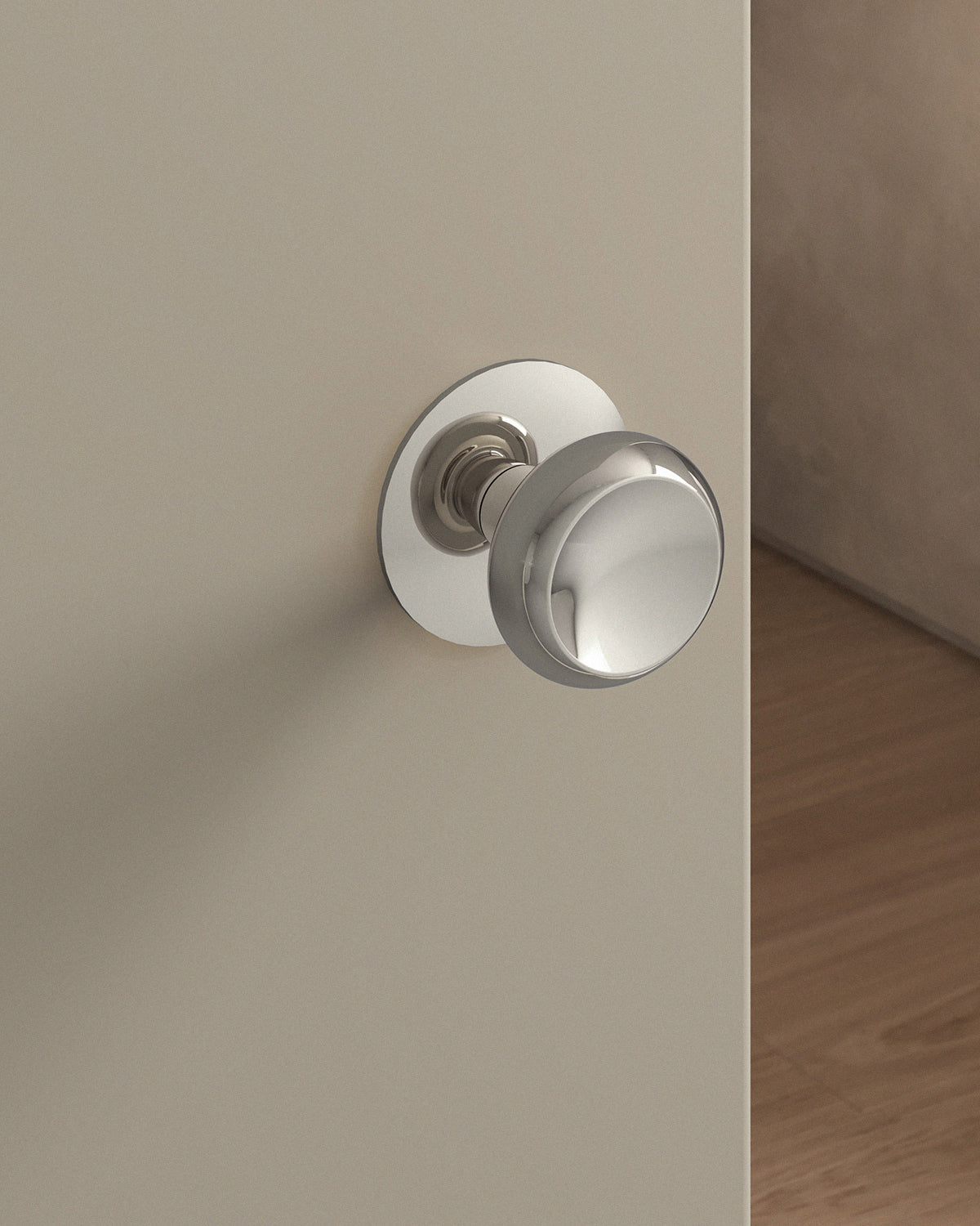 Boerum Door Knob Set Tubular / 2.5" Rose - Single Dummy / Polished Nickel