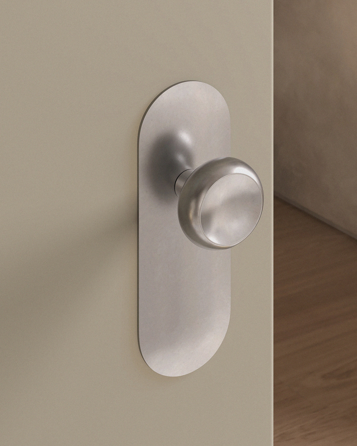 Boerum Door Knob Set Tubular / 2.5" Escutcheon - Single Dummy / Burnished Nickel