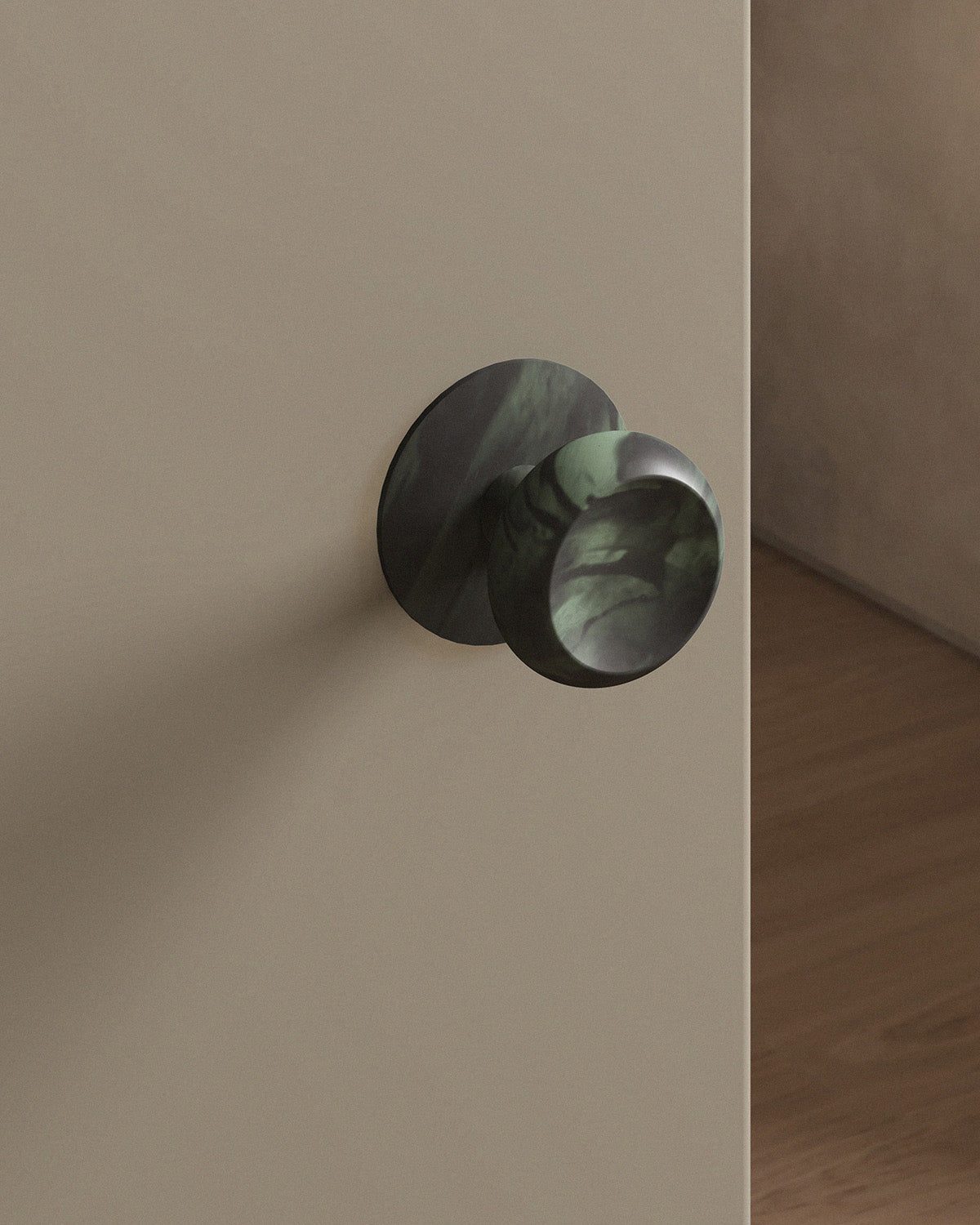 Boerum Door Knob Set Tubular / 2.5" Rose - Single Dummy / Verdigris