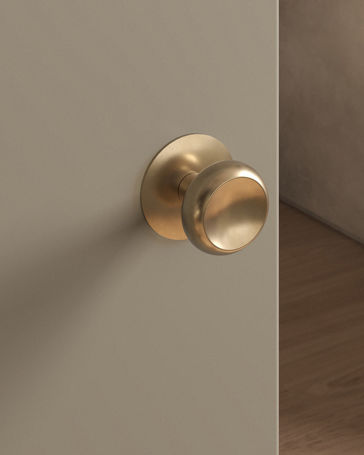 Boerum Door Knob Set Tubular / 2.5" Rose - Single Dummy / Burnished Brass