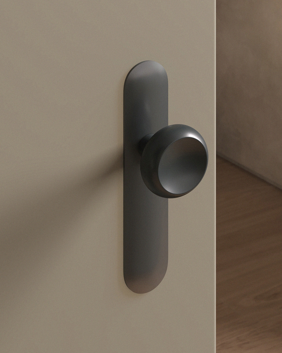 Boerum Door Knob Set Mortise / 1.5" Escutcheon - Single Dummy / Blackened Nickel