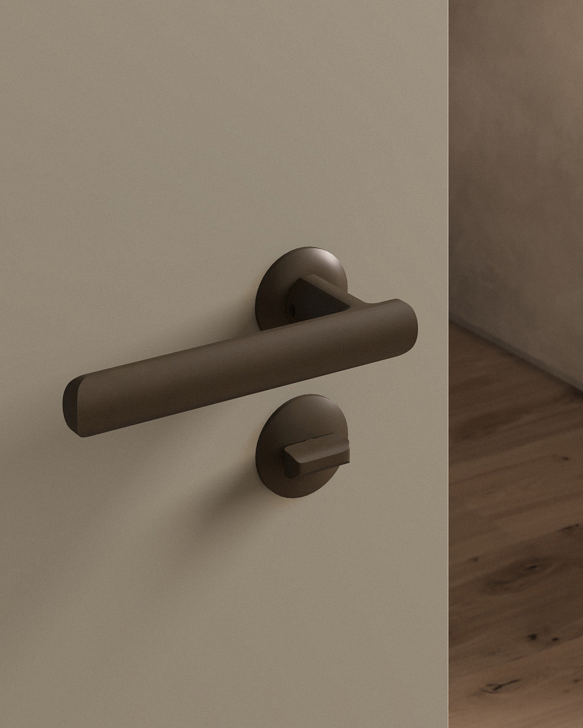 Nostrand door lever set, mortise, rose, privacy, Oil Rubbed Bronze