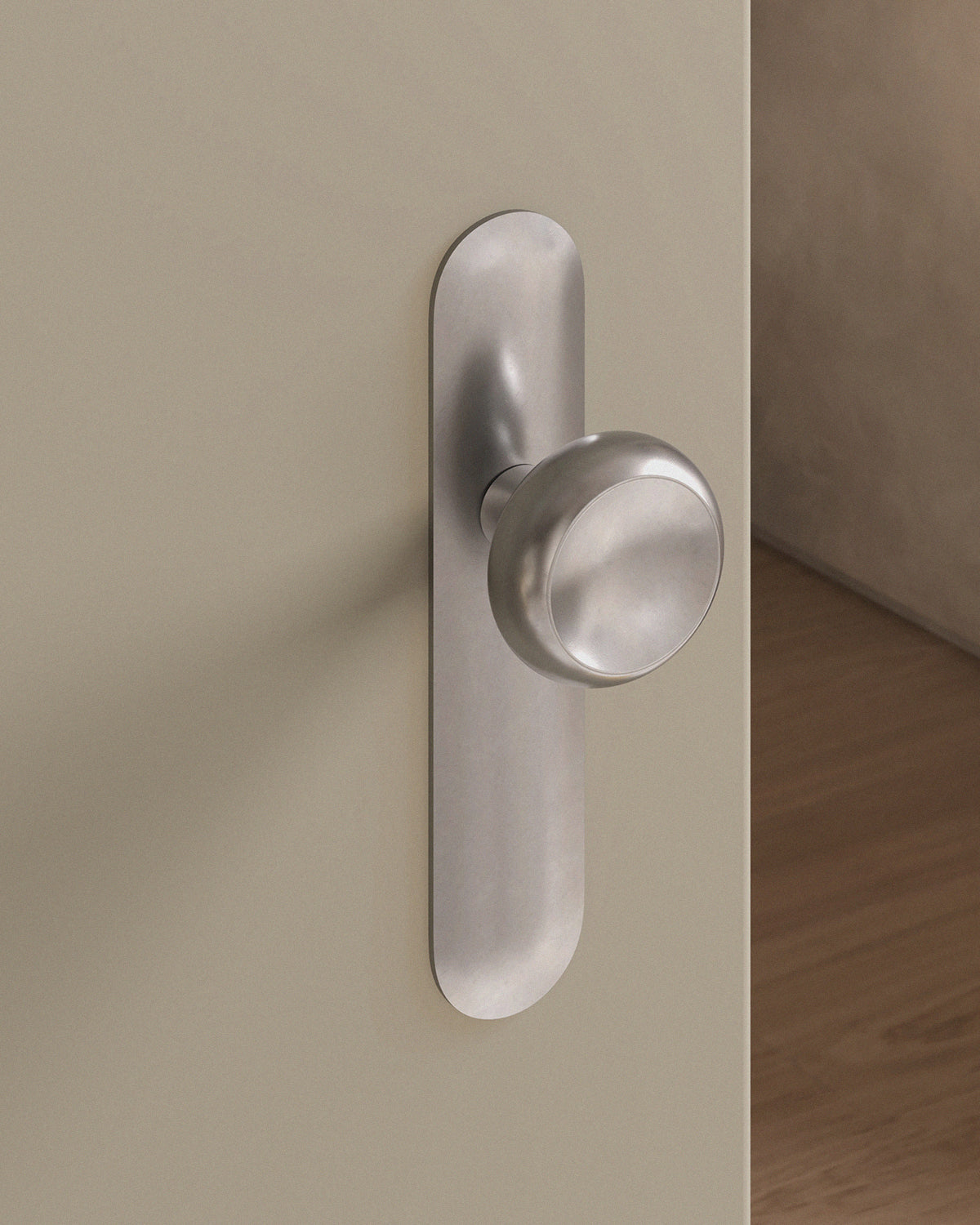 Boerum Door Knob Set Mortise / 1.5" Escutcheon - Single Dummy / Burnished Nickel