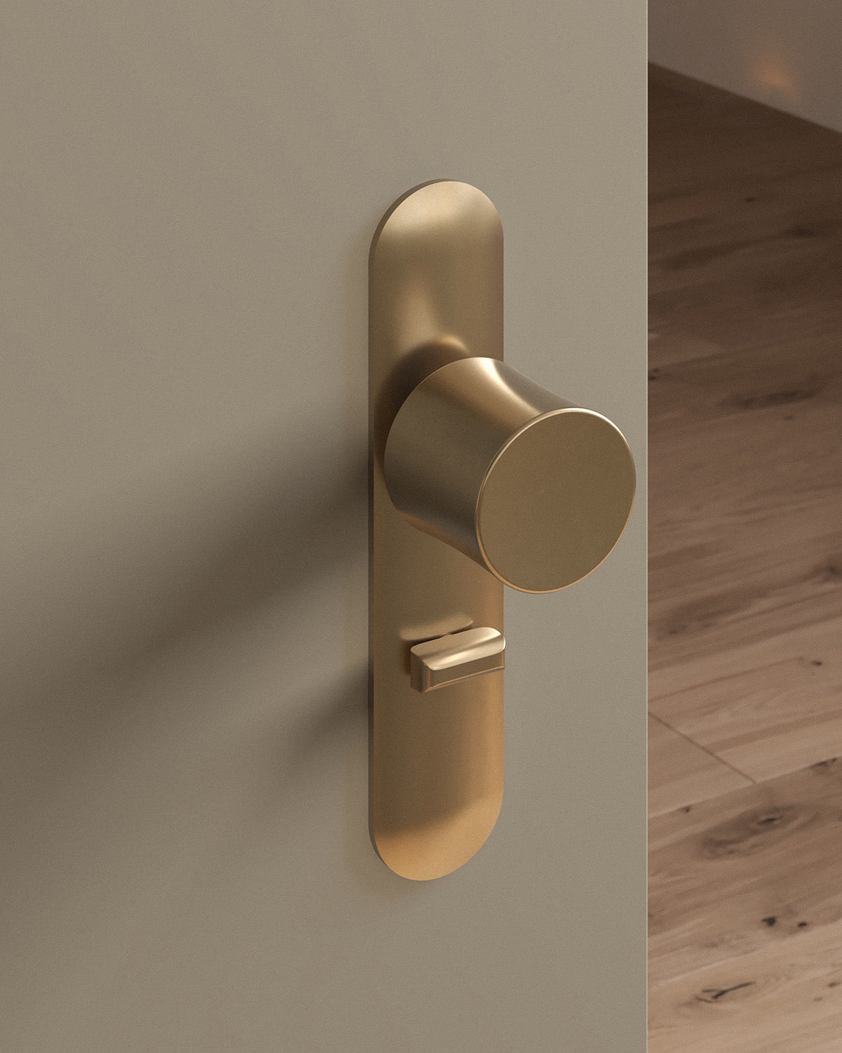 Leonard door knob set, mortise, escutcheon, privacy, Burnished Brass