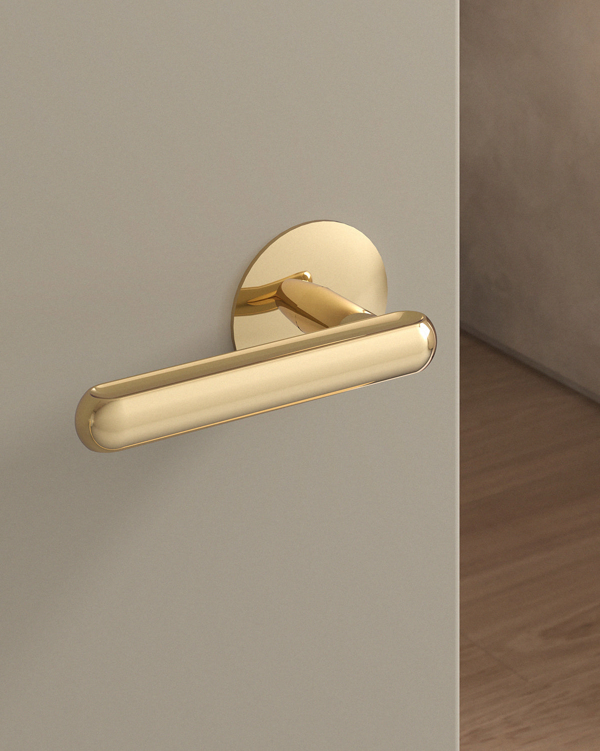 Boerum Door Lever Set Tubular / 2.5" Rose - Passage / Polished Brass