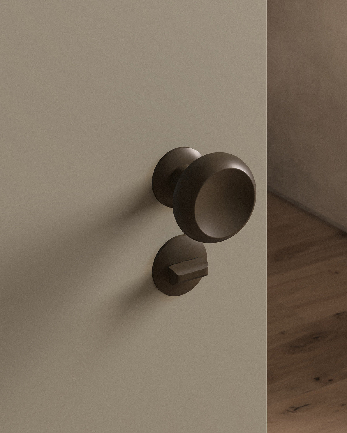 Boerum door knob set, mortise, rose, privacy, Oil Rubbed Bronze