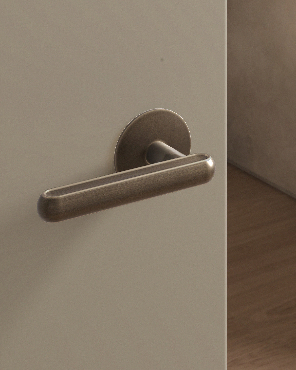 Boerum Door Lever Set Tubular / 2.5" Rose - Passage / Antique Brass