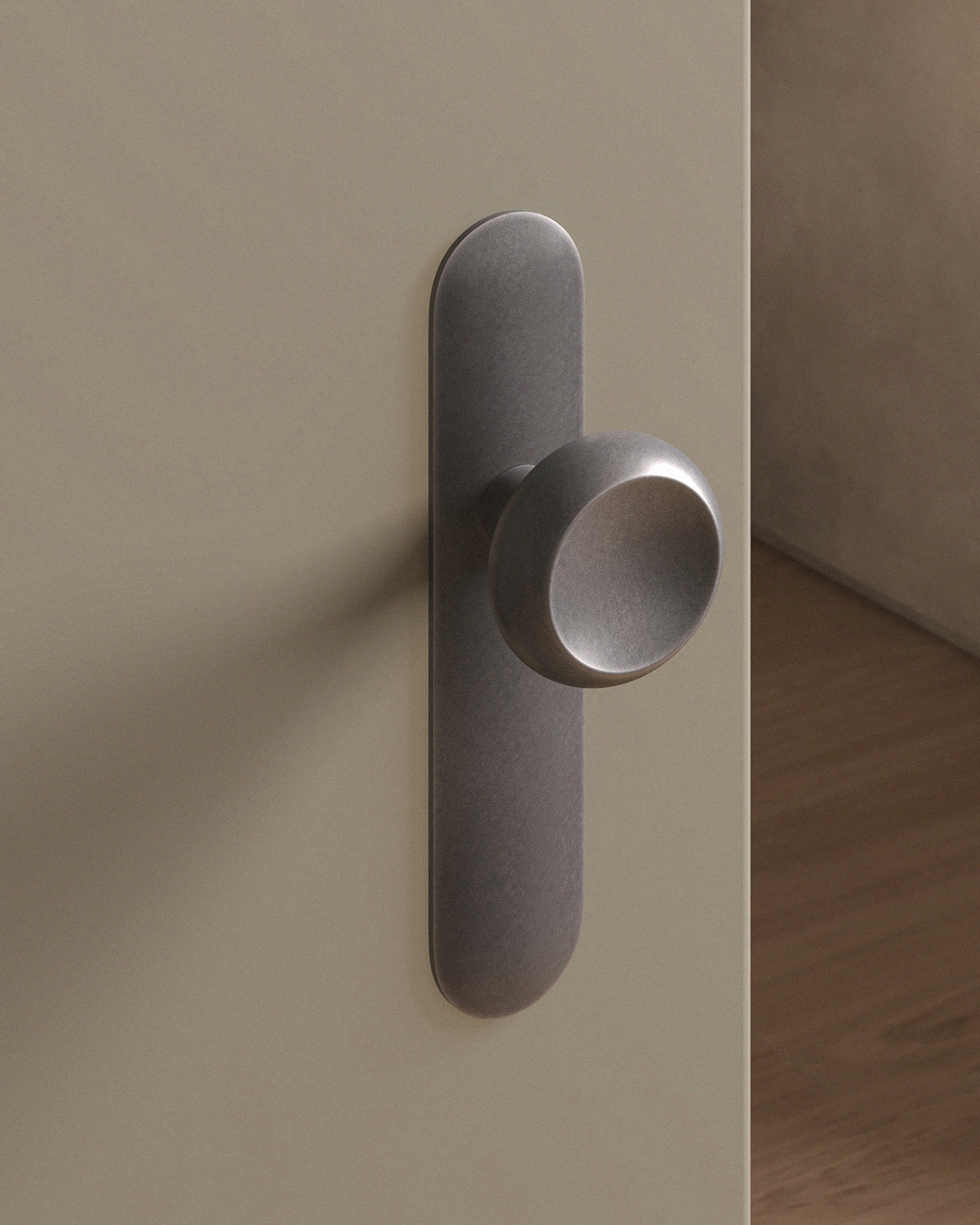 Boerum Door Knob Set Mortise / 1.5" Escutcheon - Passage / Antique Nickel