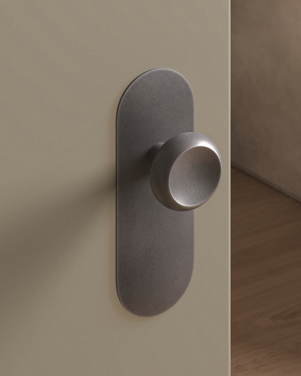 Boerum Door Knob Set Tubular / 2.5" Escutcheon - Passage / Antique Nickel