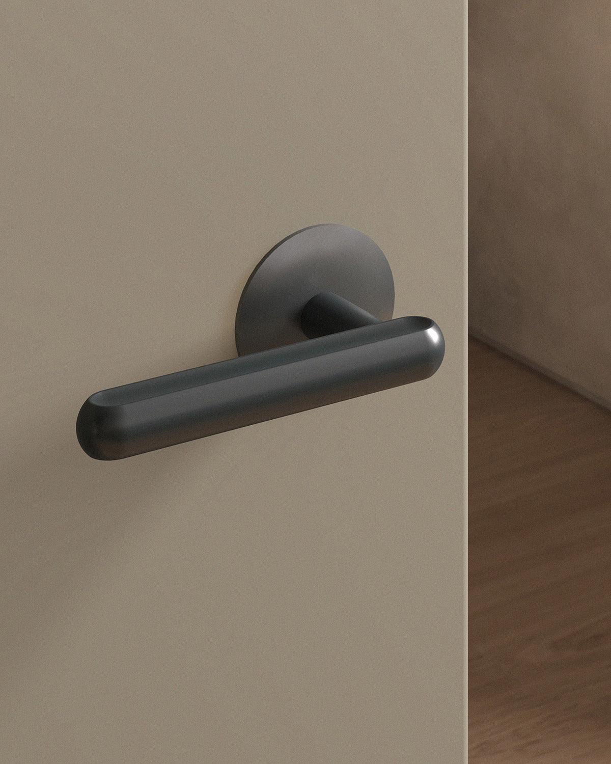 Boerum Door Lever Set Tubular / 2.5" Rose - Passage / Blackened Nickel