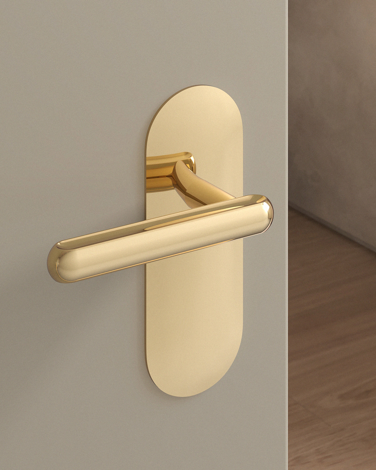 Boerum Door Lever Set Tubular / 2.5" Escutcheon - Passage / Polished Brass
