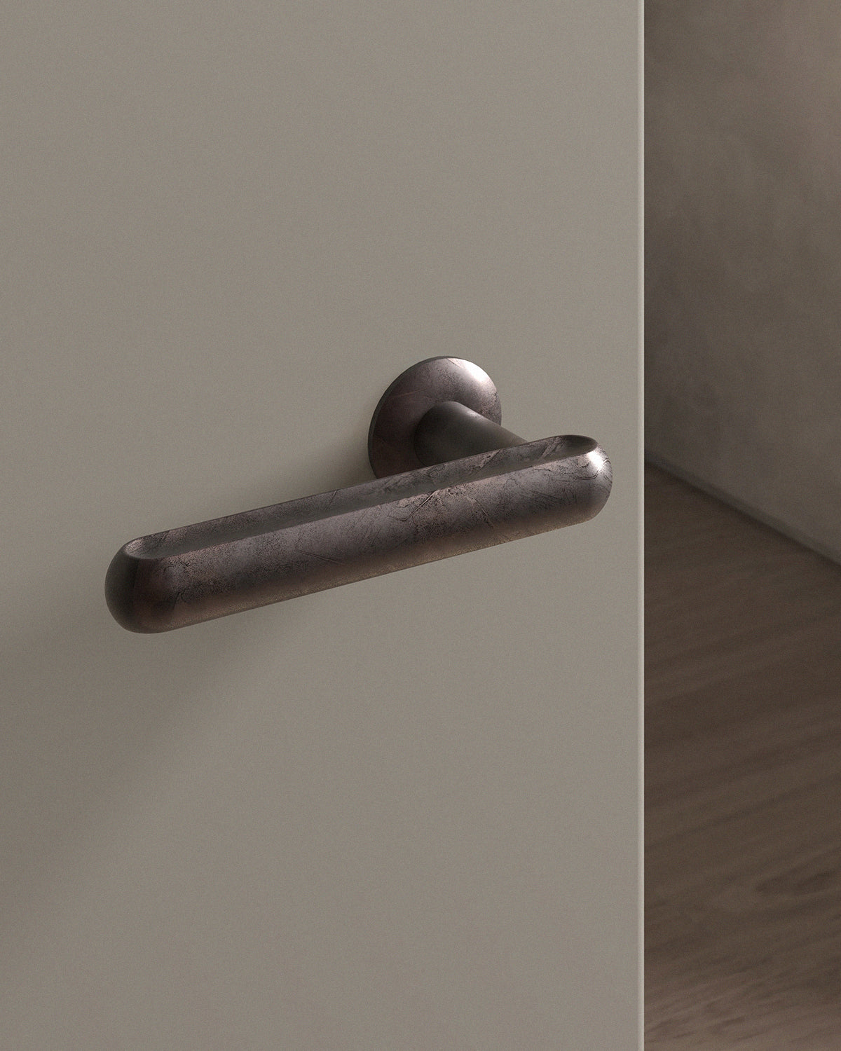 Boerum Door Lever Set Mortise / 1.5" Rose - Active / Weathered Copper