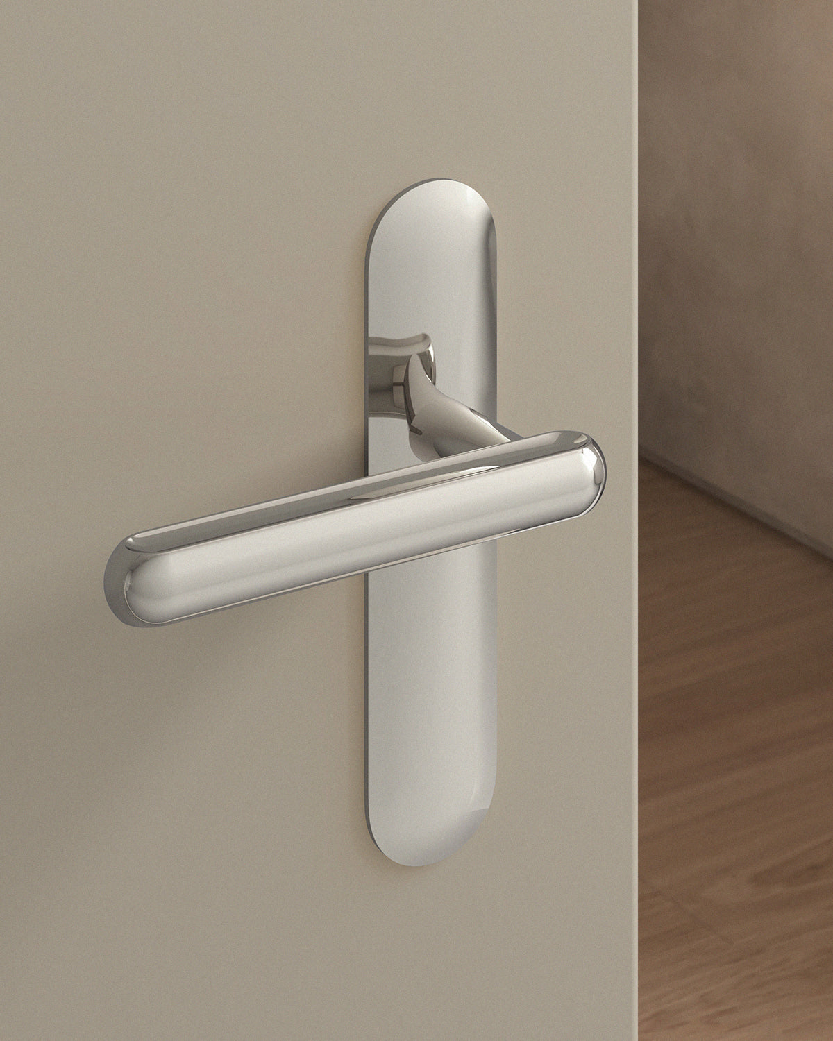 Boerum Door Lever Set Mortise / 1.5" Escutcheon - Passage / Polished Nickel