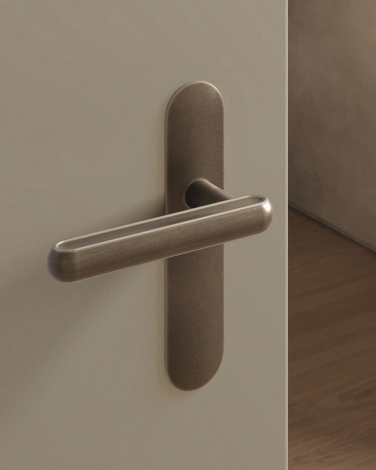 Boerum Door Lever Set Mortise / 1.5" Escutcheon - Single Dummy / Antique Brass