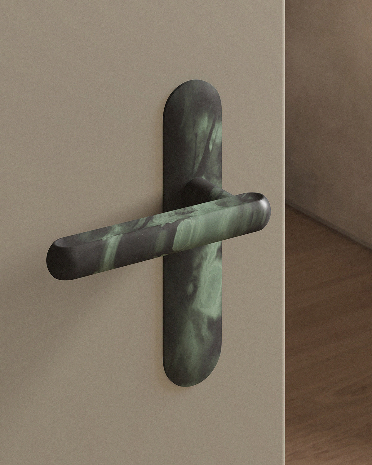 Boerum Door Lever Set Mortise / 1.5" Escutcheon - Passage / Verdigris