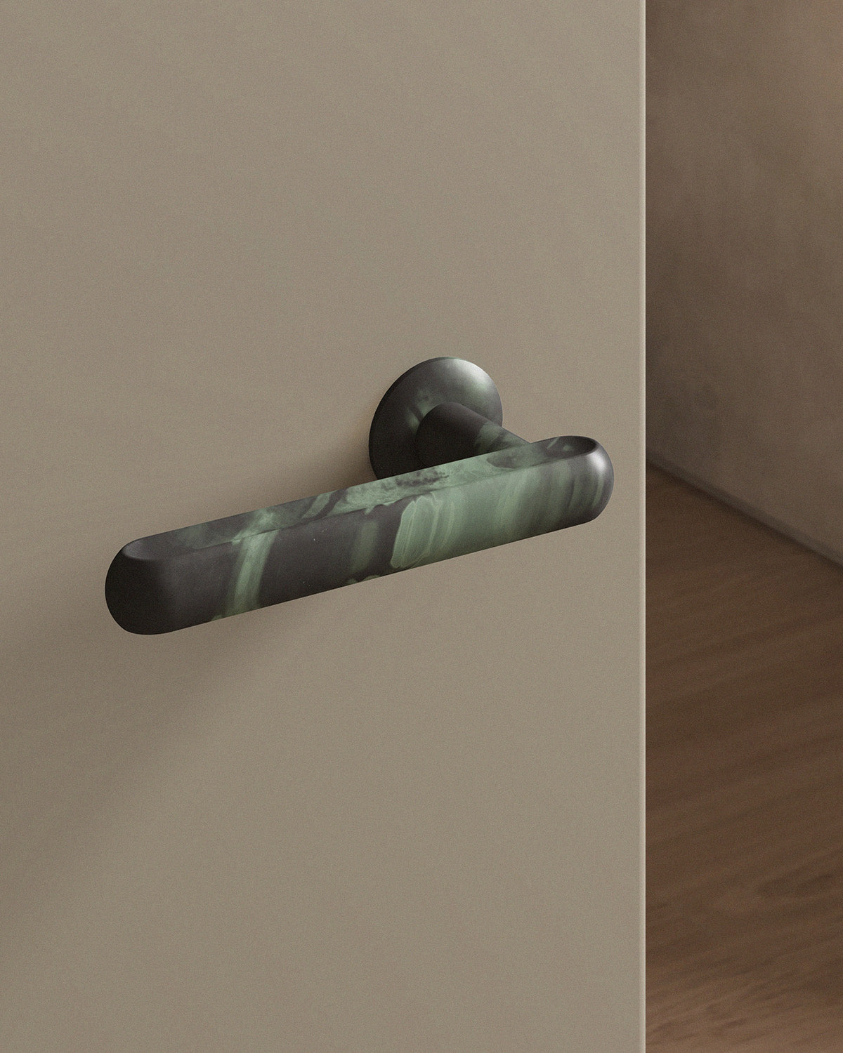 Boerum Door Lever Set Mortise / 1.5" Rose - Active / Verdigris