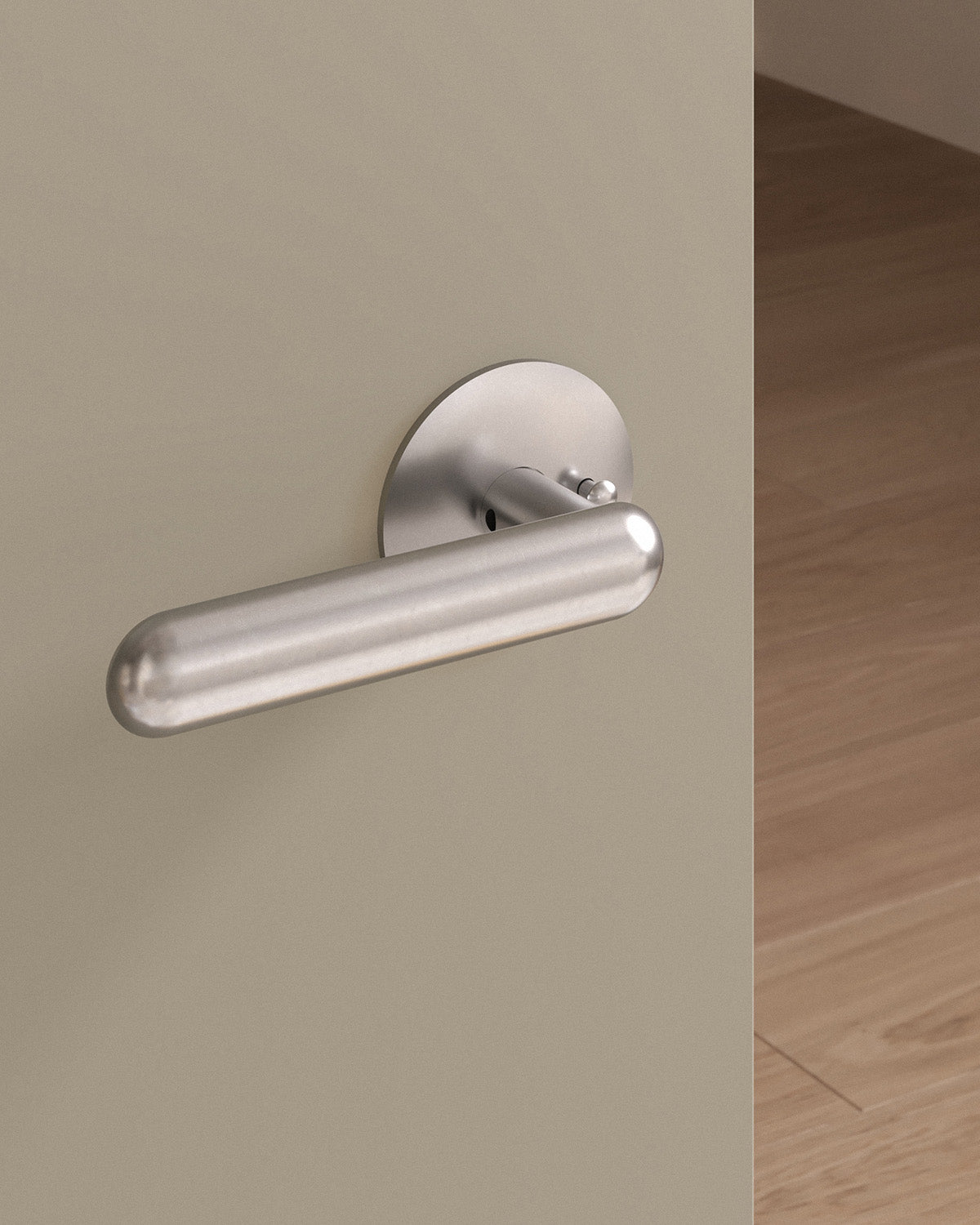 Cheever door lever set, tubular, rose, privacy, Burnished Nickel