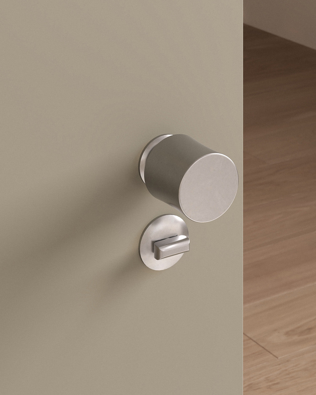 Leonard door knob set, mortise, rose, privacy, Burnished Nickel