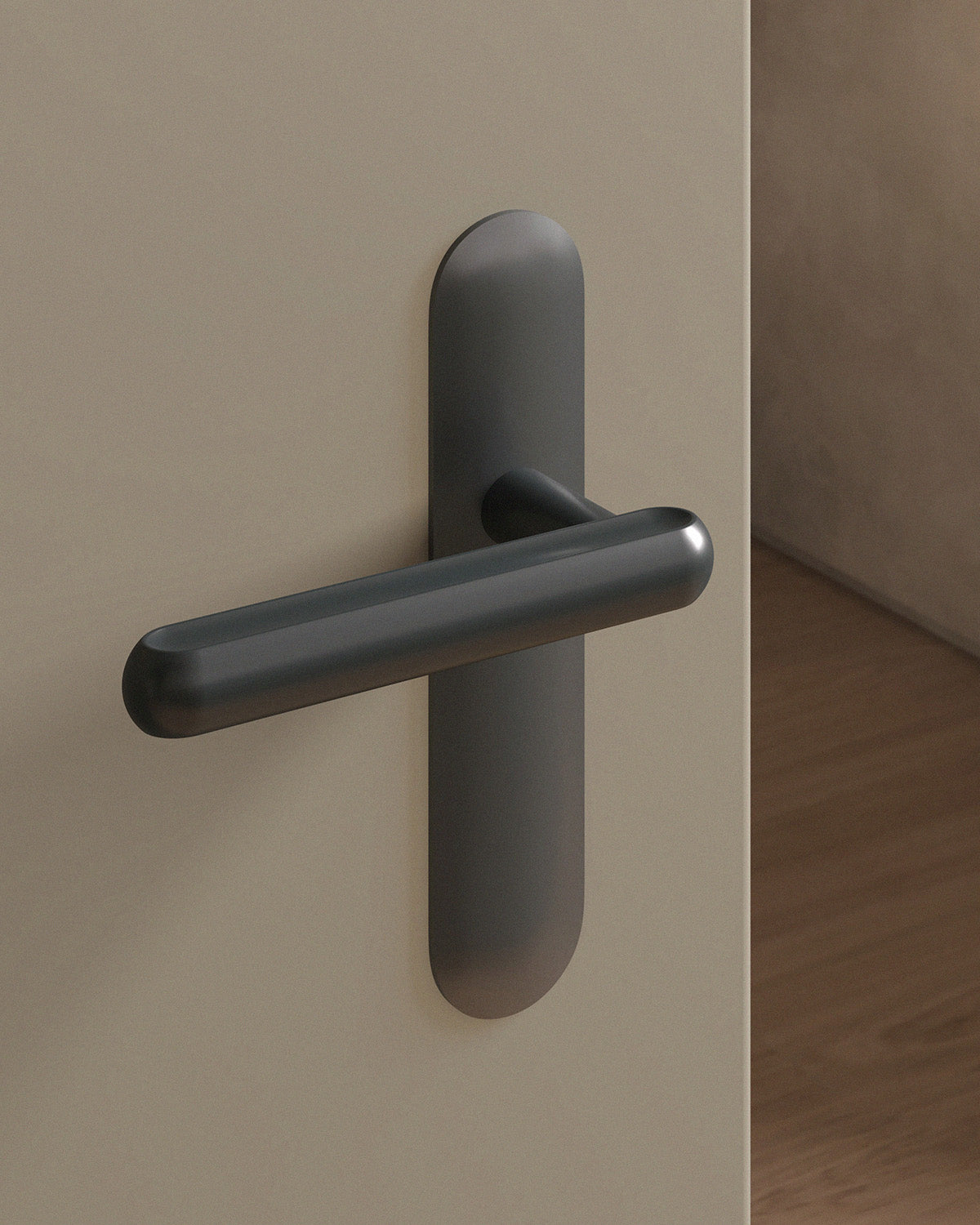 Boerum Door Lever Set Mortise / 1.5" Escutcheon - Single Dummy / Blackened Nickel