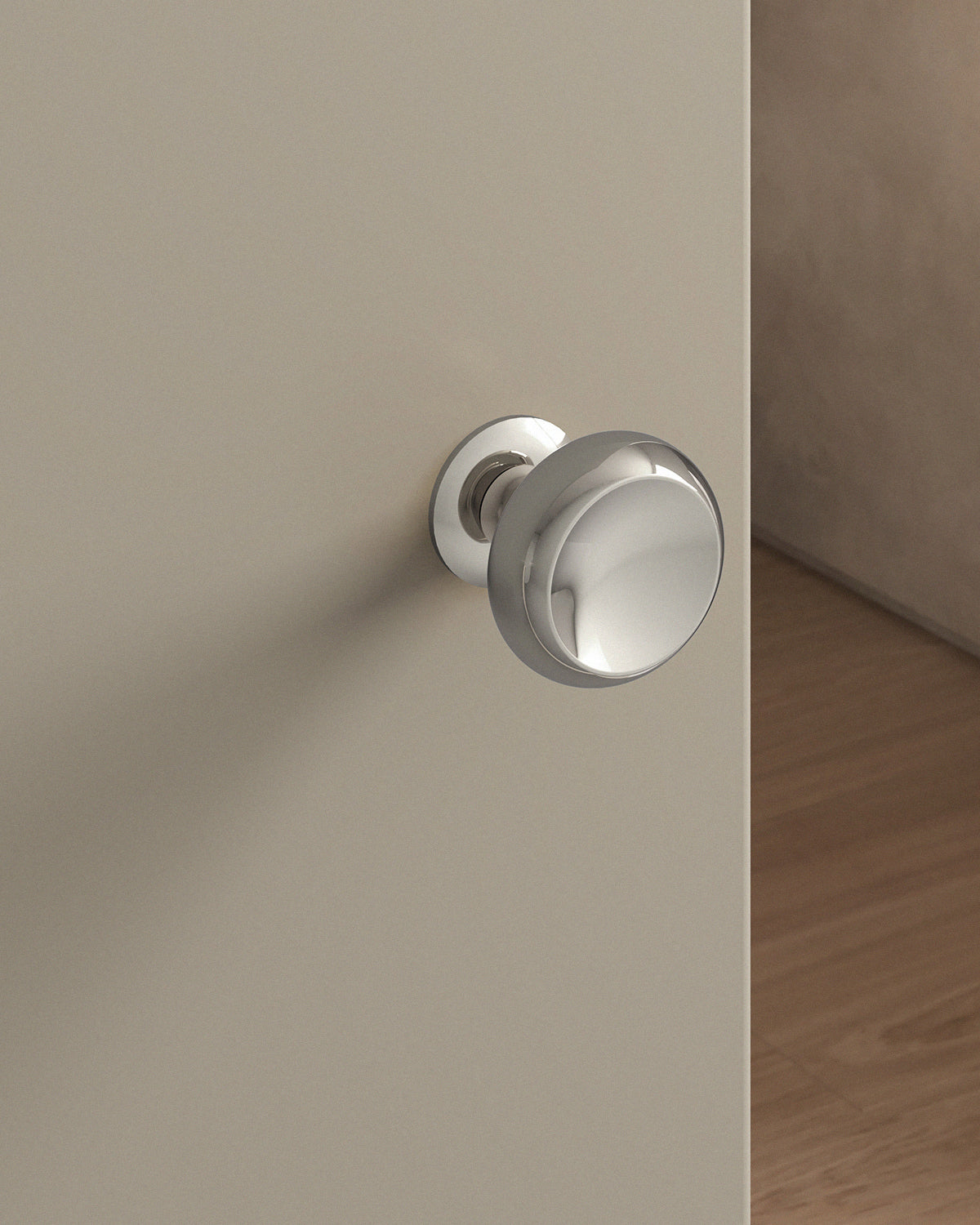 Boerum Door Knob Set Mortise / 1.5" Rose - Single Dummy / Polished Nickel