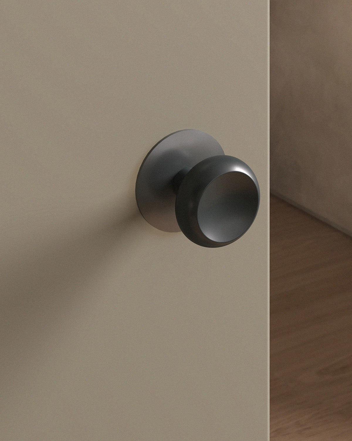 Boerum Door Knob Set Tubular / 2.5" Rose - Passage / Blackened Nickel