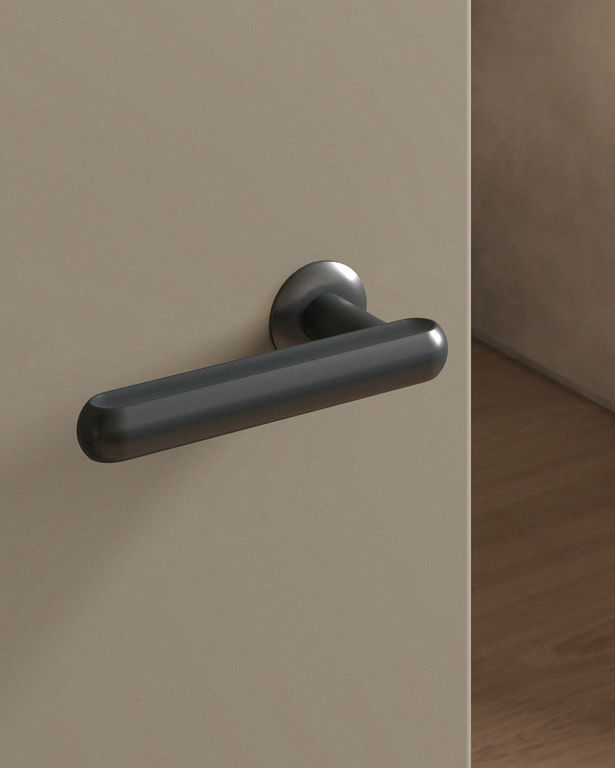 Boerum Door Lever Set Mortise / 1.5" Rose - Single Dummy / Blackened Nickel