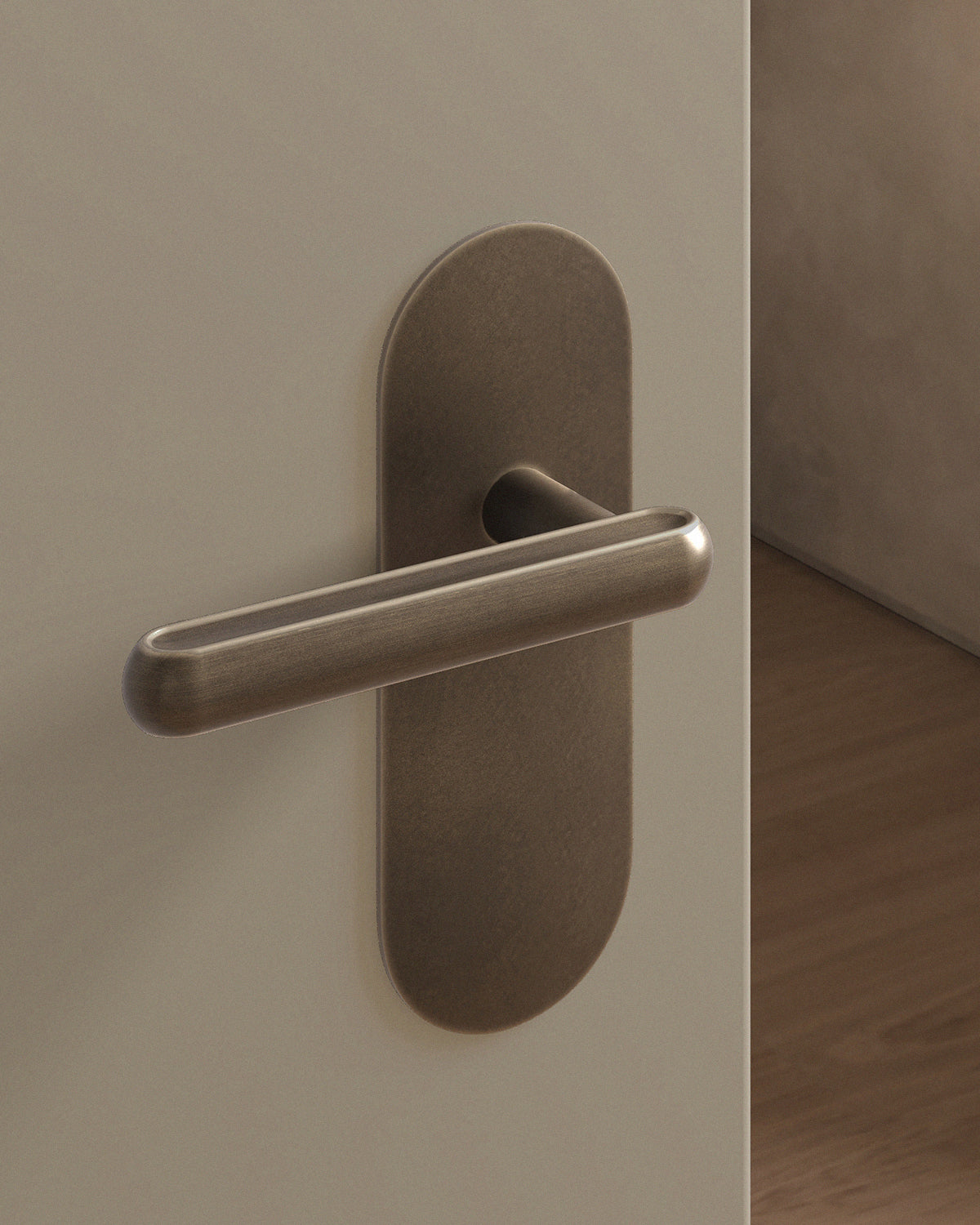 Boerum Door Lever Set Tubular / 2.5" Escutcheon - Passage / Antique Brass