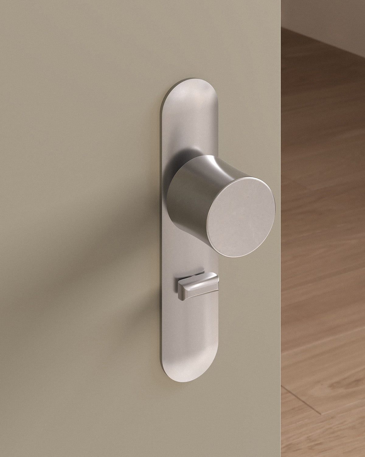 Leonard door knob set, mortise, escutcheon, privacy, Burnished Nickel