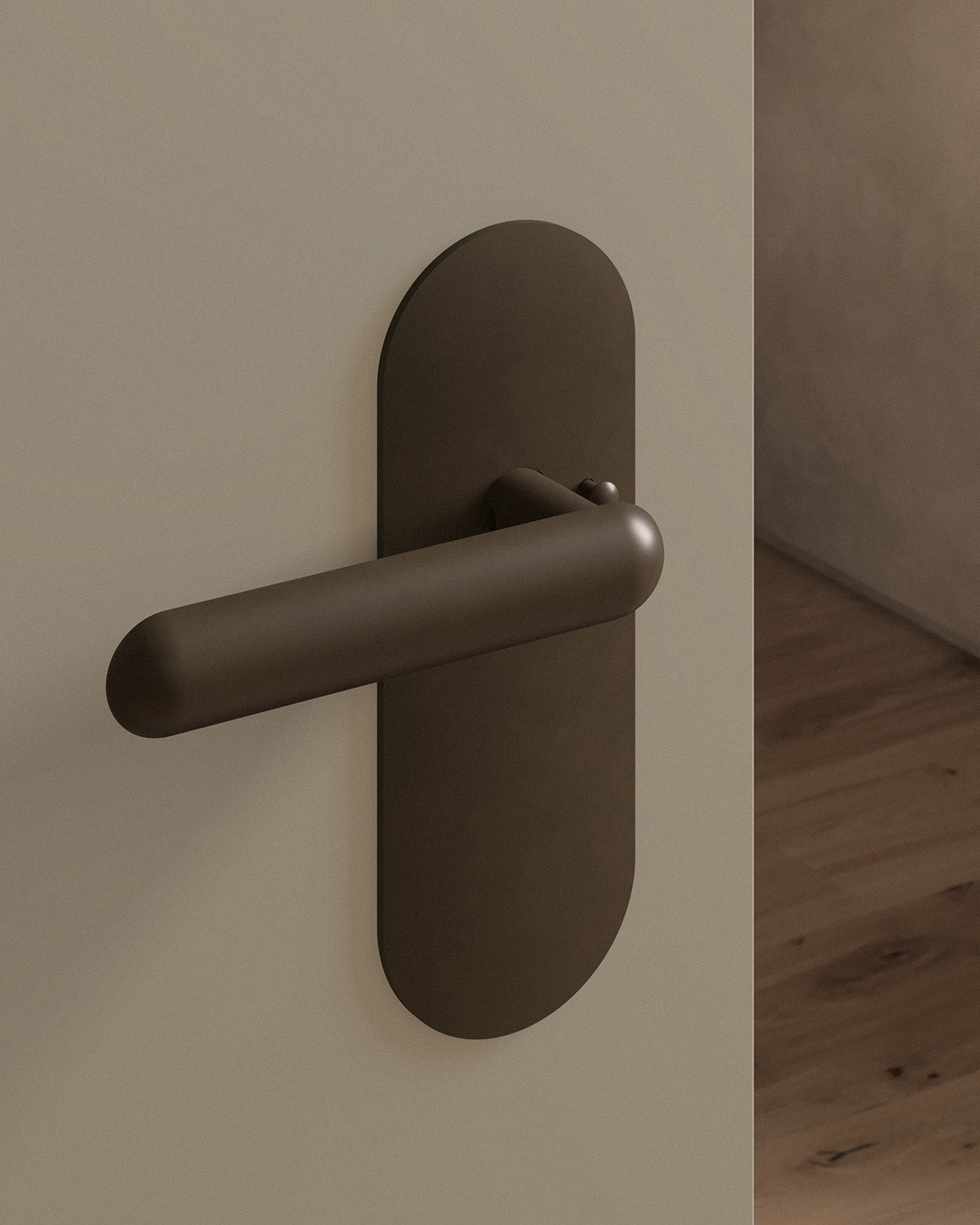 Cheever door lever set, tubular, escutcheon, privacy, Oil Rubbed Bronze