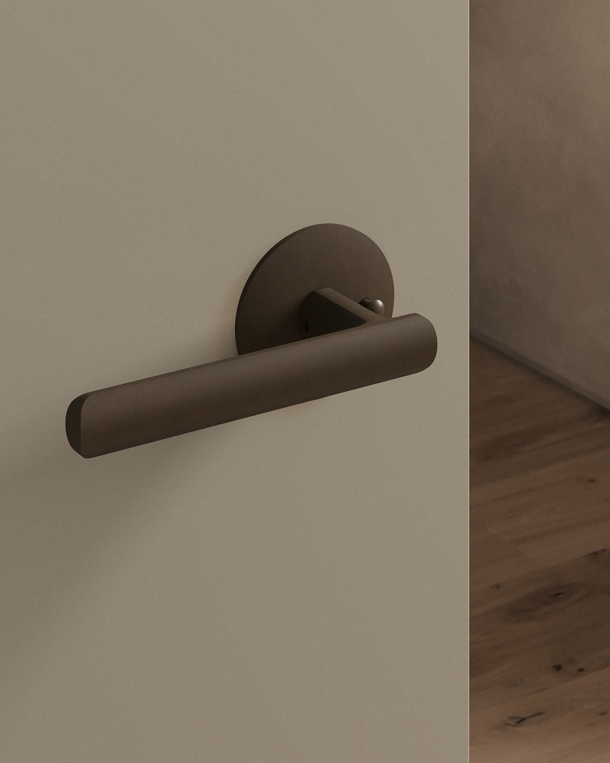 Nostrand door lever set, tubular, rose, privacy, Oil Rubbed Bronze