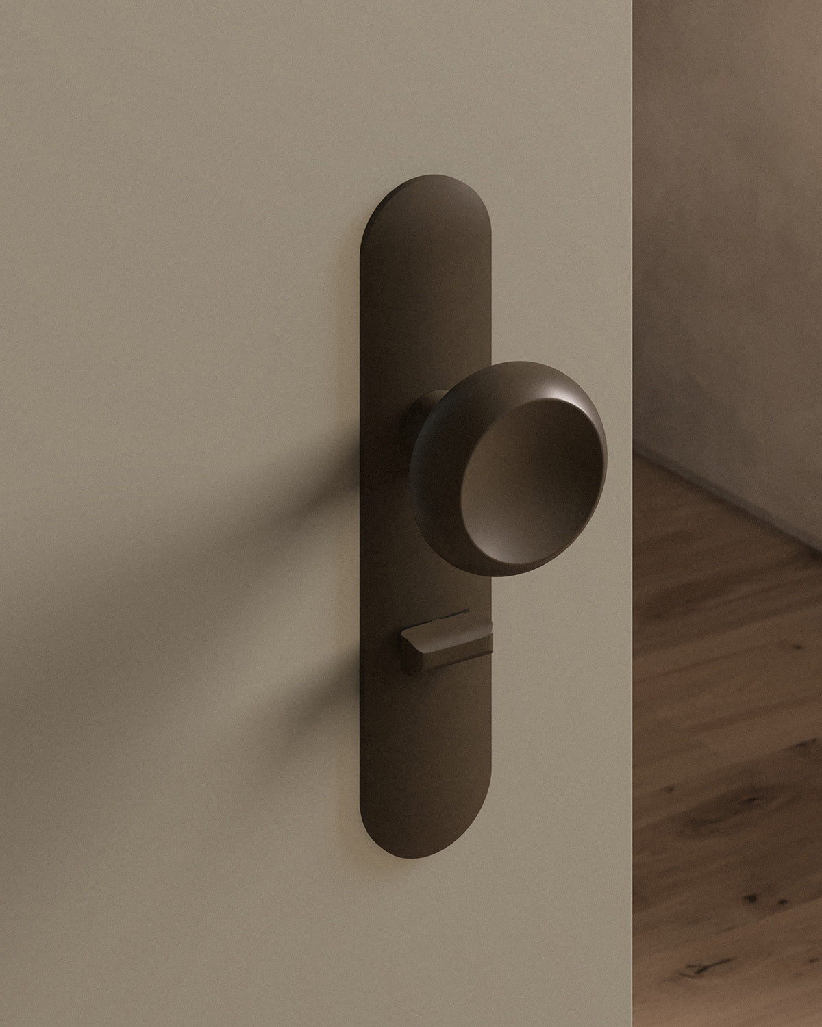 Boerum door knob set, mortise, escutcheon, privacy, Oil Rubbed Bronze