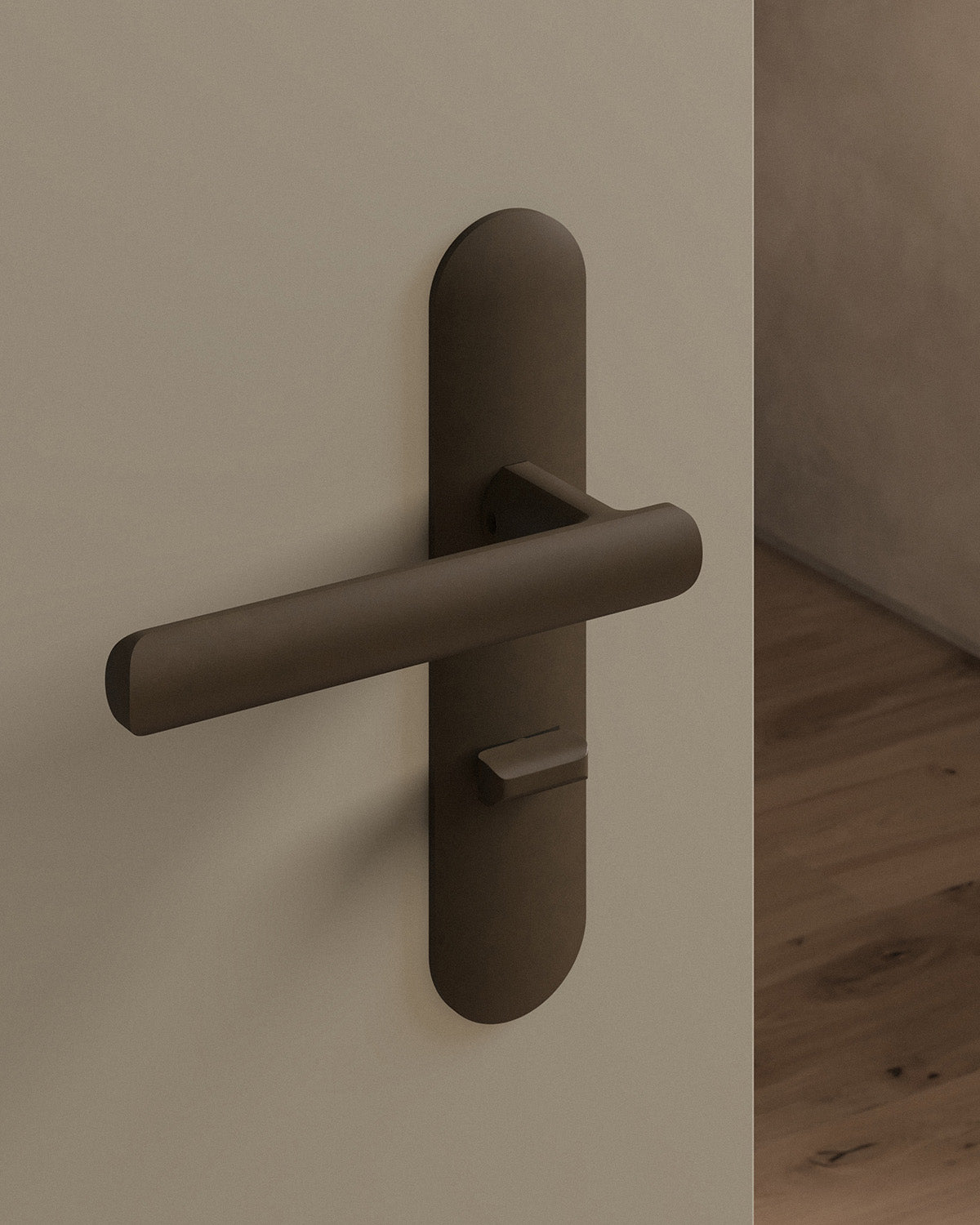 Nostrand door lever set, mortise, escutcheon, privacy, Oil Rubbed Bronze