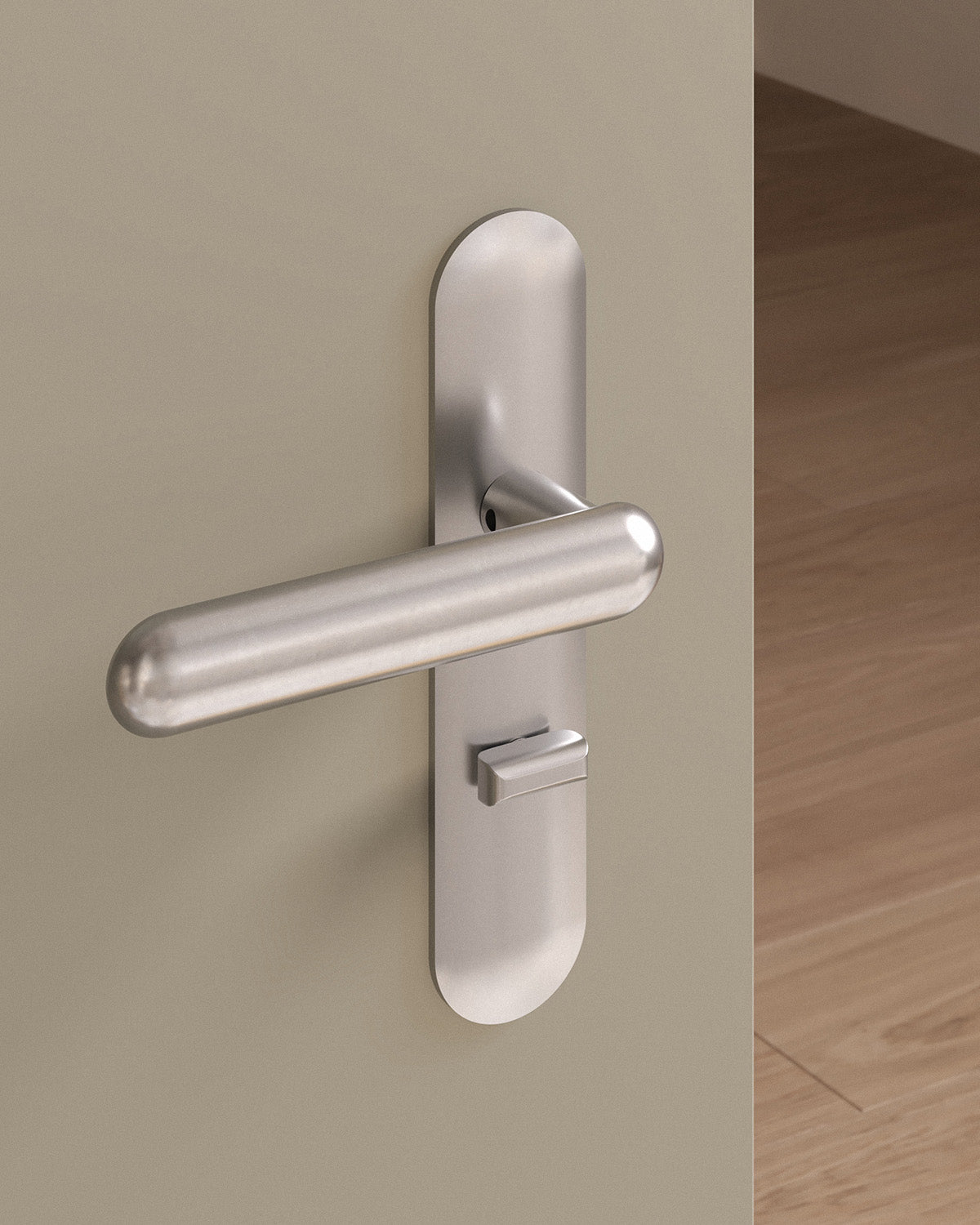 Cheever door lever set, mortise, escutcheon, privacy, Burnished Nickel