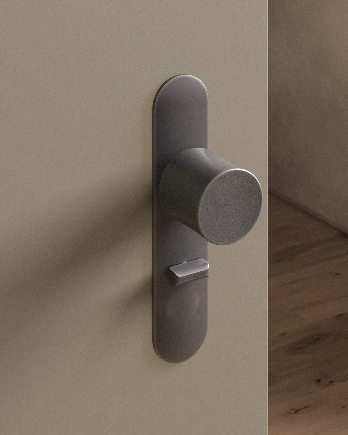 Leonard door knob set, mortise, escutcheon, privacy, Antique Nickel