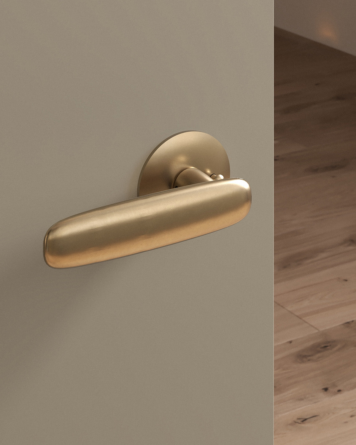 Scholes door lever set, tubular, rose, privacy, Burnished Brass