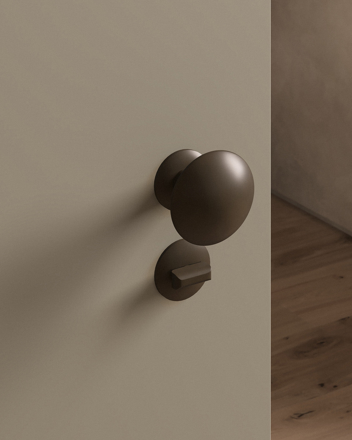 Cheever door knob set, mortise, rose, privacy, Oil Rubbed Bronze